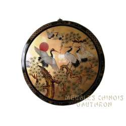 Tableau rond chinois laque